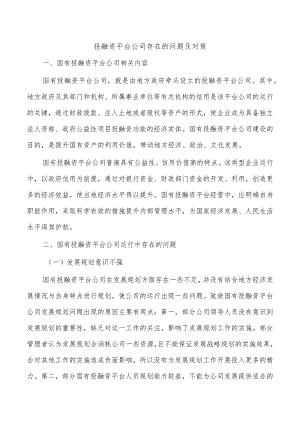投融资平台公司存在的问题及对策.docx