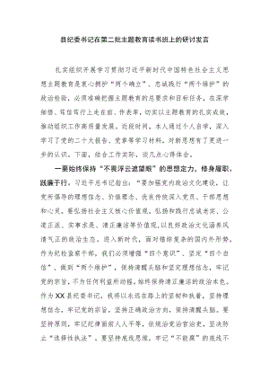 县纪委书记在第二批主题教育读书班上的研讨发言.docx
