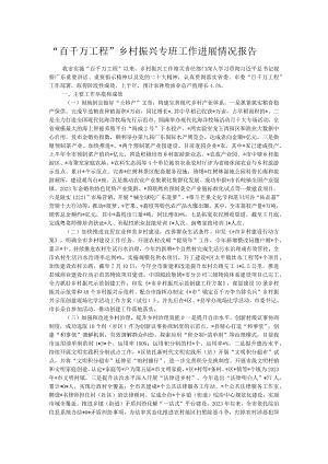 “百千万工程”乡村振兴专班工作进展情况报告.docx