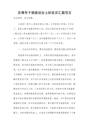 在青年干部座谈会上的发言汇篇范文.docx