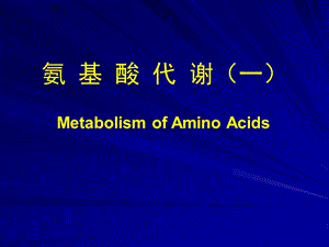 氨基酸代谢一.ppt