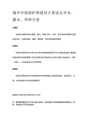 城乡环境保护林建设主要适宜乔木灌木草种全套.docx