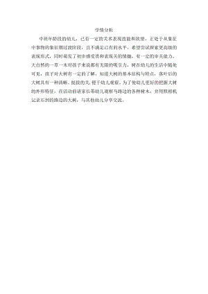 幼儿园中班美术《长长的街树》学情分析.docx