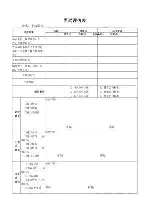 面试评估表（最新版）.docx