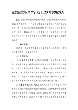 金安区文明菜市行动2023年实施方案.docx