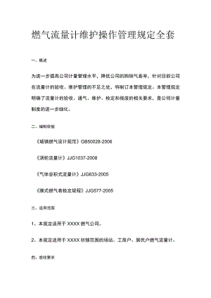 燃气流量计维护操作管理规定全套.docx