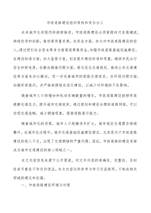 市政道路建设组织架构和责任分工.docx