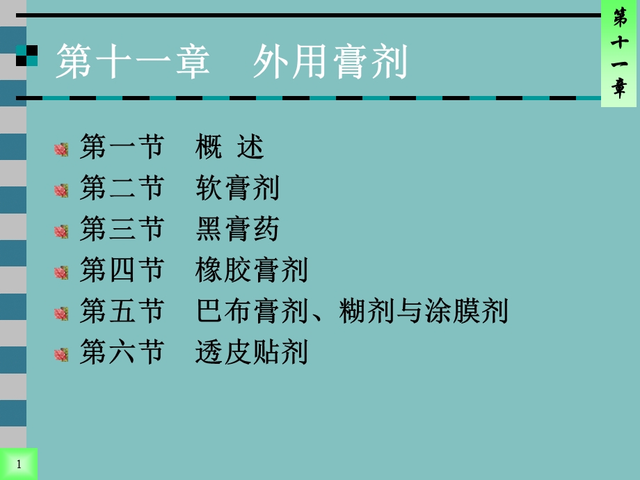 第11章外用膏剂ppt课件名师编辑PPT课件.ppt_第1页