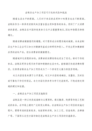 卤制品生产加工项目可行性的风险和挑战.docx
