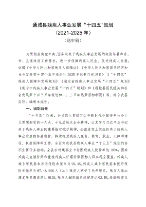 通城县残疾人事业发展“十四五”规划2021-2025年.docx