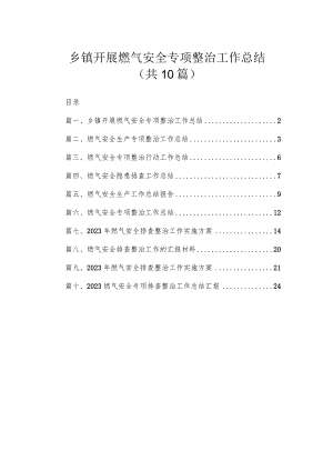 乡镇开展燃气安全专项整治工作总结（共10篇）.docx
