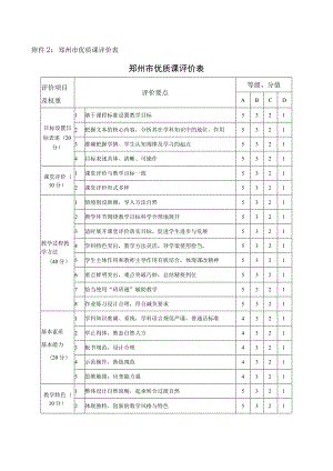 郑州市优质课评价表.docx