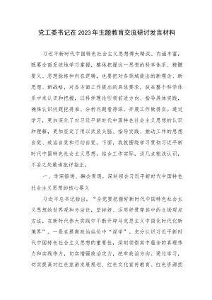 党工委书记2023年“学思想、强党性、重实践、建新功”主题教育交流研讨发言材料.docx