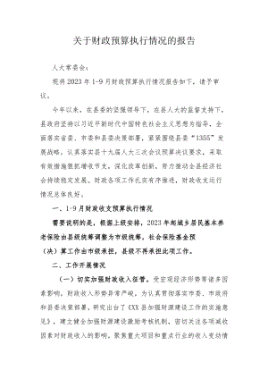 关于财政预算执行情况的报告.docx