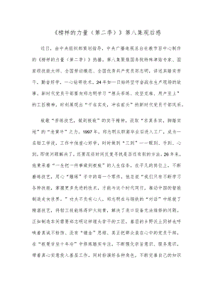 《榜样的力量（第二季）》第八集观后感.docx