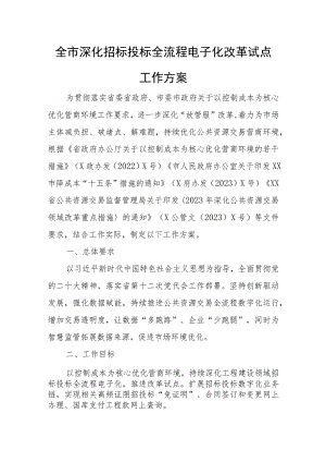 全市深化招标投标全流程电子化改革试点工作方案.docx