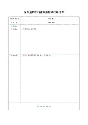 医疗废物在线监管数据修改申请表.docx