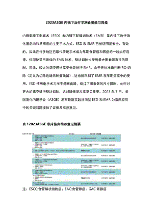 2023 ASGE内镜下治疗早期食管癌与胃癌.docx