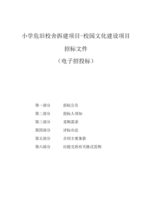 小学危旧校舍拆建项目-校园文化建设项目招标文件.docx