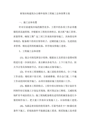 框架结构建筑办公楼外装饰工程施工总体部署方案.docx