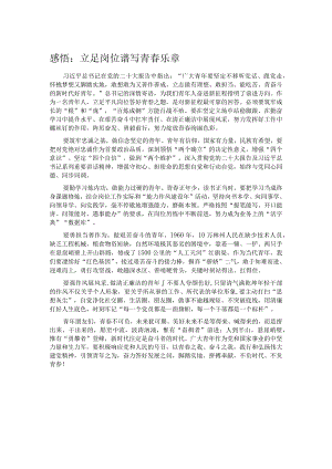 感悟：立足岗位谱写青春乐章.docx