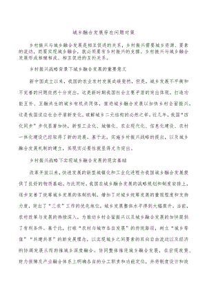 城乡融合发展存在问题对策.docx