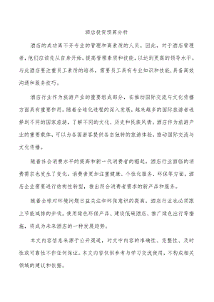 酒店投资预算分析.docx