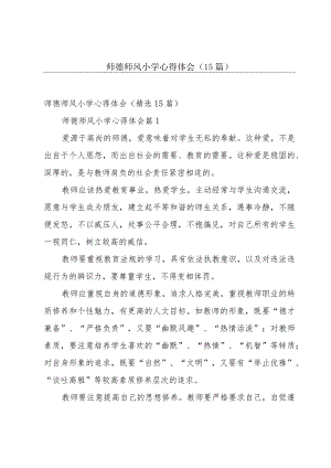 师德师风小学心得体会（15篇）.docx