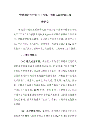 党委履行乡村振兴工作第一责任人职责情况报告范文.docx