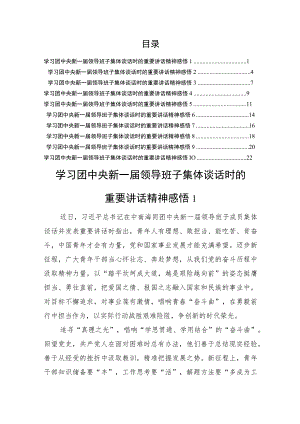 学习团中央新一届领导班子集体谈话时的重要讲话精神感悟汇编.docx