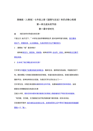 部编版(人教版）七年级上册《道德与法治》知识点精心梳理.docx