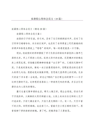 放暑假心得体会范文（20篇）.docx