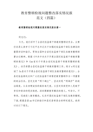 教育整顿检视问题整改落实情况报范文（四篇）.docx