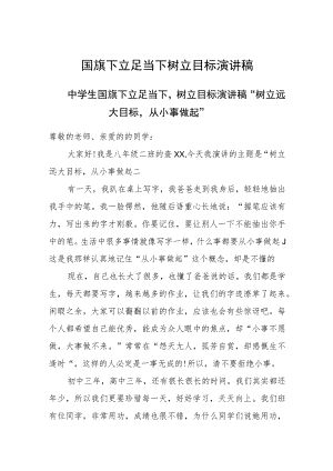 国旗下中学生《立足当下树立目标》演讲稿.docx