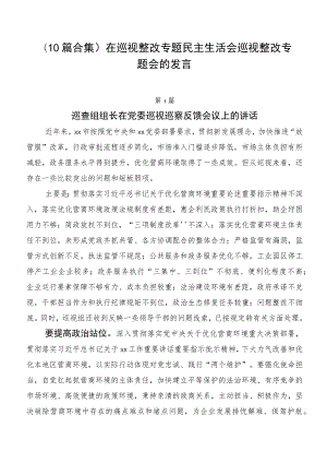 （10篇合集）在巡视整改专题民主生活会巡视整改专题会的发言.docx