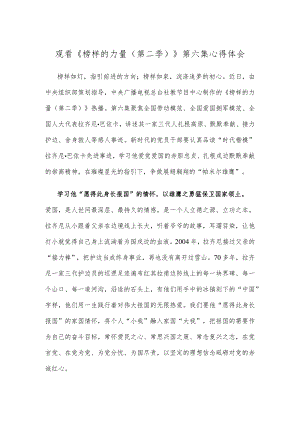 观看《榜样的力量（第二季）》第六集心得体会.docx