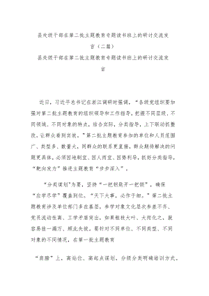 县处级干部在第二批主题教育专题读书班上的研讨交流发言(二篇).docx
