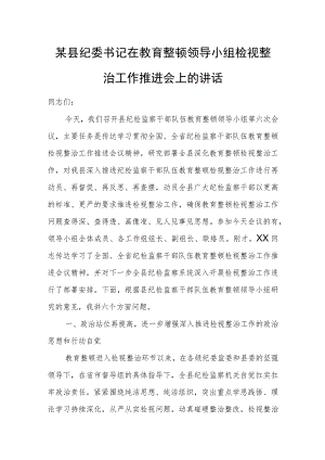 某县纪委书记在教育整顿领导小组检视整治工作推进会上的讲话.docx