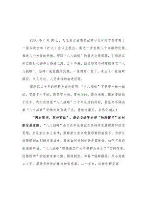 （4篇）2023学习“八八战略”经验心得体会研讨发言材料.docx