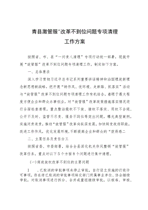 青县“放管服”改革不到位问题专项清理工作方案.docx