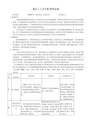 《化工工艺学》课程标准.docx
