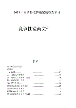2023年重要县道桥梁定期检查项目招标文件.docx