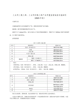 工业用三氯乙烯、工业用四氯乙烯产品质量监督抽查实施细则（2023年版）.docx
