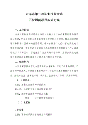 云浮市第二届职业技能大赛实施方案_石材雕刻项目.docx
