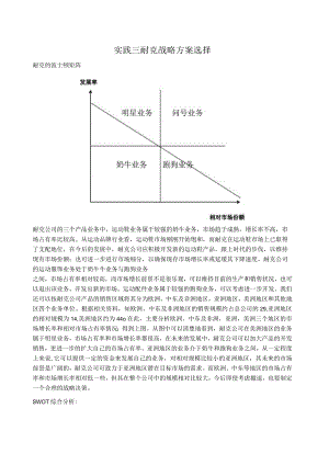 实践三 耐克战略方案.docx