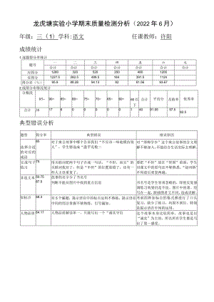 龙虎塘实验小学期末质量检测分析2022年6月.docx