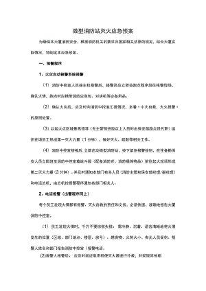 微型消防站灭火应急预案.docx