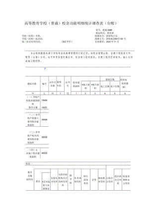教基8388高等教育学校（普通）校舍功能明细统计调查表（台账）.docx