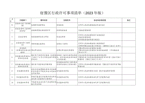 宿豫区行政许可事项清单（2023年版）〉.docx