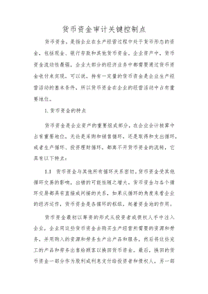 货币资金审计关键控制点.docx